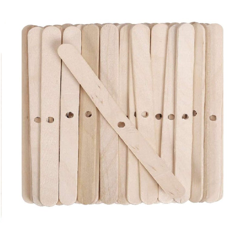 DINGPAI 100pcs Wooden Candle Wick Holders, Candle Wick Centering Devices for Candle Making, Candle Wick Bars, Wick Clips for Canld Centering Tool - Image 1